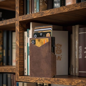 For Boshiho <b>RFID</b> <b>Blocking</b> Slim <b>Wallet</b> Elastic Band Money Clip Zipper Coin Pocket Magnet Expandable Card Case Lining Material - Product Image 3