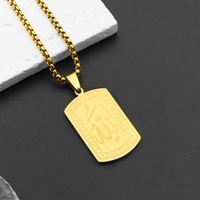 Acier inoxydable Arabe Musulman Collier Musulman Islamique Coran Déclaration Bijoux Allah Nom de Dieu Hommes Amulette Pendentif Collier