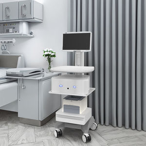 Moderne In Hoogte Verstelbare Roestvrijstalen Laptop Monitor <span class=keywords><strong>Trolley</strong></span> Duurzaam Mobiel Werkstation Voor Ziekenhuis Kliniek Gym Woonkamer - Product Image 5