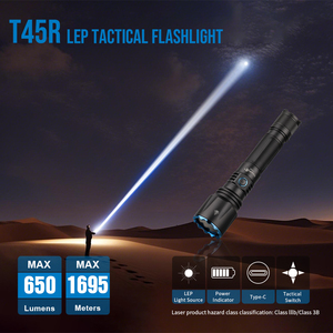 Trustfire t45r trắng Laser Lep Đèn pin 650 <span class=keywords><strong>lumens</strong></span> ngọn đuốc chiến thuật 1695 mét tầm xa 21700 ngọn đuốc cho tự vệ - Product Image 2