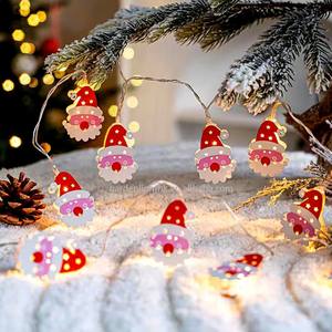 Guirnalda de Luces LED con Cabeza de Santa Claus de Metal Blanco Cálido de 10L, Decoración Navideña para el Hogar, Jardín, Patio, Fiestas - Product Image 4