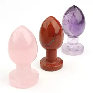 Palillo de masaje de gemas naturales Fengshui Varios materiales gema Butt plug palo de masaje de cristal pulido