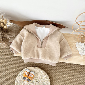 Maglietta in pile <span class=keywords><strong>rosa</strong></span> e kaki per neonati, bambini e bambine, unisex, calda, per l'inverno - Product Image 6