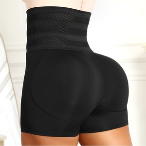 Shorts Moldeadores de Cintura Alta con Almohadillas Removibles para Glúteos, Control de Abdomen, Levantamiento de Cadera, Tallas Grandes, Negro Beige, Fibra de Poliéster - Product Image 3
