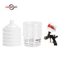 Kit de gobelets mélangeurs de peinture en plastique jetables de 100 ml à alimentation par gravité avec buse de 1,3 mm pour pistolet de pulvérisation d'air
