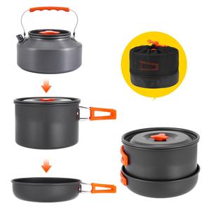 Juego de utensilios de cocina para acampar OEM con hervidor, ollas, tazas y cubiertos plegables para senderismo, excursionismo y viajes. - Product Image 4