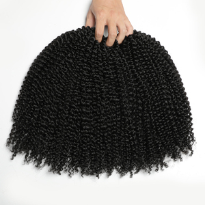 Extensions de cheveux synthétiques pour femmes, courtes, noires, tresses au crochet, Passion Twist, Marlybob, Jerry Curl, Kinky Curly, en fibre protéinée - Product Image 3
