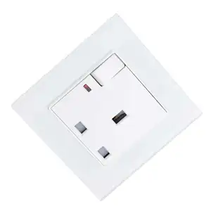 OSWELL 13A UK Power Socket With USB Charging Wall Outlet Double Socket White Glass Frame Maldives Singapore Ireland Malta