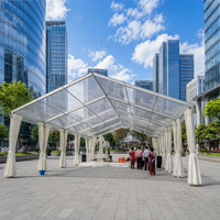 Tente d'événement en PVC transparent avec structure en aluminium, imperméable, pour mariages et fêtes en extérieur, taille personnalisée pour les grands rassemblements