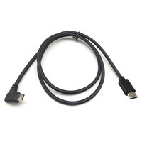 Kabel USB Tipe Micro ke USB Tipe C Sudut Kiri 2.0 Untuk Pengisian Daya