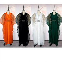 Robe Kaftan Abaya Luxe Afrique pour Femmes, Robe Musulmane avec Strass, Perles et Paillettes, Grande Taille, Robe Traditionnelle, Robe de Soirée
