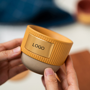 Custom Logo Ceramic Tea Cup No Handle Arabic Coffee Cup Stackable Mug - Product Image 3