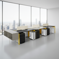 Poste de travail de bureau ouvert moderne de grande taille, cadre en bois, zones multifonctionnelles, alimentation intégrée, bureau professionnel pour équipe