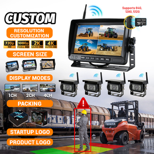 Auto-Pairing 7 camion Monitor con 4 macchine fotografiche all'aperto macchina fotografica digitale del camion sistema di telecamere senza fili con la scheda SD funzione di registrazione - Product Image 2