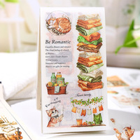 18 Lembar/paket Buku Stiker Die-cut Bahan Ganda Seri Waktu Rumah Lembut Tema Lanskap Rumah