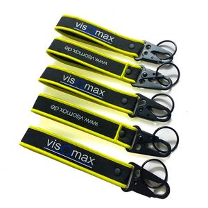 Custom Logo Motorcycle Woven Short Lanyard Strap Eagle Buckle <b>Keyring</b> Lanyards Promotional Keychains & Carabiners - Product Image 1