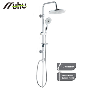 Kit de Baño con Barra de Ducha Ajustable Montada en la Pared, Conjunto de Ducha con Cabezal de Ducha de Lluvia ABS de 3 Modos - Product Image 5