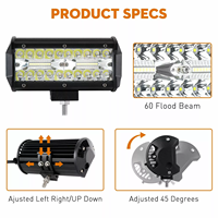 Barre lumineuse de travail LED HYNBYZJ 7 pouces 300W 4x4 tout-terrain à faisceau combiné pour ATV, tracteurs, bateaux, camions, excavatrices, 12V 24V