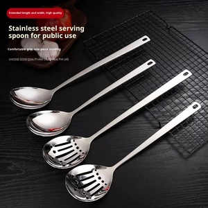 40cm hiện đại gương đánh bóng thép không gỉ dày dài xử lý thêm dài bị rò rỉ salad phục vụ Muỗng cho <span class=keywords><strong>Buffet</strong></span> khách sạn sử dụng nhà - Product Image 2