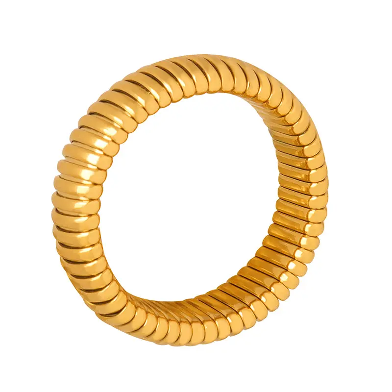 Anel de cobra extensível de aço inoxidável para mulheres e homens, anel robusto e robusto à prova d'água de marca hip hop cobra