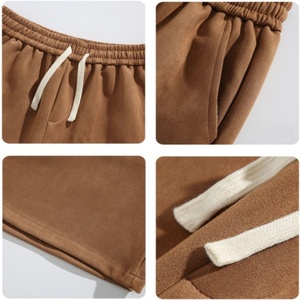 TKAN117D 100% coton hommes Bermuda Shorts décontracté ample tricoté tissage respirant taille moyenne dentelle grande taille cordon fermeture - Product Image 3