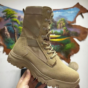รองเท้าเดินป่าผู้ชาย สีกากีเข้ม หุ้มข้อสูง ระบายอากาศได้ดี กันลื่น น้ำหนักเบา เหมาะสำหรับเดินป่า ฝึกซ้อมต่อสู้ พื้นรองเท้านุ่ม - Product Image 1