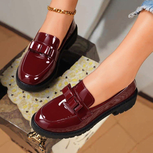 Alta calidad PU cuero estilo coreano vestido <span class=keywords><strong>de</strong></span> negocios Casual Slip-On Flats peso ligero otoño temporada estampado moda tendencia mocasines - Product Image 3