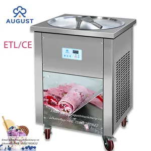 AGOSTO de alta calidad 330W Gran Salida de grado alimenticio de acero inoxidable 16kg enfriamiento rápido yogur fruta Pan máquina de rollo de helado frito