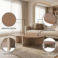 Nouvelle Arrivée 2026 : Ensemble de Tables Basses Gigognes Blanc Crème – Style Nordique Minimaliste Moderne, Écologique et Durable – Mobilier de Salon Haut de Gamme