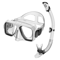 Masque de plongée en apnée pour adulte réglable Double lentille Anti-buée lentille en verre trempé matériau en gel de silice liquide étanche