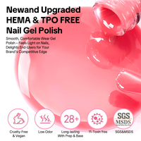 HEMA TPO FREE Vernis Gel Liquide Couleurs Naturelles Françaises Longue Durée Gel UV Vente en Gros Marque Privée Vegan Soak Off UV LED Bouteille Salon