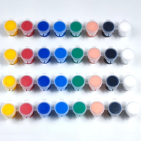 Ensemble de pots de peinture acrylique 12 couleurs 5ml en verre pour les arts et l'artisanat de l'école en classe sur papier/toile