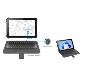 <span class=keywords><strong>Tablet</strong></span> industri 12 inci 5G <span class=keywords><strong>Android</strong></span> 11 Intel kasar <span class=keywords><strong>Tablet</strong></span> Keyboard 128GB NFC RJ45 RS232 sidik jari pembaca kode batang IP67 - Product Image 6