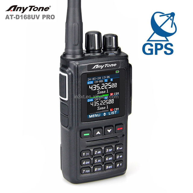 AT-D168UV PRO GPS AnyTone DMR Radio 5W VHF UHF Digital and Analog Walkie Talkie Recording 1800mAh & 2600mAh Battery Ham Radio