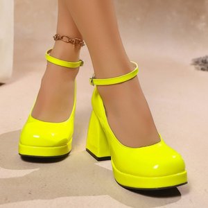 Sandalias de Plataforma con Tacón Alto para Mujer, Moda 2022, Suela <span class=keywords><strong>Extra</strong></span> Gruesa de TPR, Tacón Robusto, Calzado Cómodo para Dama - Product Image 5