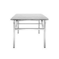 Table carrée pliable en acier inoxydable pour restaurant, marché nocturne, stand de barbecue, banquet, usage domestique - Rangement compact - Pratique