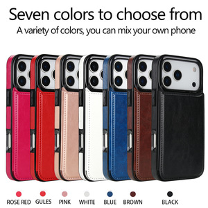 Funda de Cuero de Lujo para iPhone 17 Pro Max, con Ranuras para Tarjetas, Cierre Magnético Doble, Protección Contra Impactos - Product Image 2