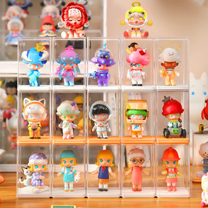 Istiflenebilir akrilik garaj seti organizatör <span class=keywords><strong>model</strong></span> oyuncak bebek saklama kutusu manyetik şeffaf konteyner şeffaf ekran kabin rafı - Product Image 1