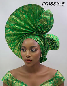 Gele nigérian, foulard africain, turban <span class=keywords><strong>Aso</strong></span> Oke, foulard nigérian, foulard africain <span class=keywords><strong>Aso</strong></span> Ebi à large bord - Product Image 5