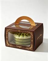 Boîte d'emballage de gâteau d'anniversaire écologique personnalisée avec laminage mat, boîte à gâteau carrée robuste biodégradable de 6 pouces avec poignée