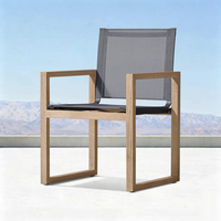 Ensemble de table et de chaises d'extérieur pour hôtel, ensemble de meubles de patio pour villa, chaises de salle à manger de jardin en teck de luxe, meubles d'extérieur modernes