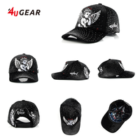 Topi 4U Gear dengan Patch Custom, Gorras 4U 5 Panel Bordir, Topi Baseball Dad Cap Barbas dengan Logo Custom, Topi Snapback dengan Logo