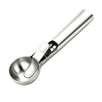 Alat Dapur Sendok Es Krim Stainless Steel dengan Gagang Nyaman Alat Es Krim dengan Pemicu Sendok Bakso