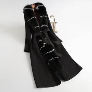 <span class=keywords><strong>Cappotto</strong></span> in Cashmere Double Face di Alta Gamma <span class=keywords><strong>con</strong></span> Collo in <span class=keywords><strong>Pelliccia</strong></span> di Volpe, Modello Lungo da <span class=keywords><strong>Donna</strong></span> <span class=keywords><strong>con</strong></span> Fodera <span class=keywords><strong>Interna</strong></span> in Seta - Product Image 3