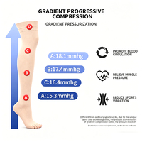 Chaussettes de compression fines tricotées à bout ouvert, 2 paires, 15-20 mmHg, à compression graduée, pour diabétiques et varices