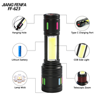 Lampe torche laser portable haute intensité en alliage d'aluminium, étanche, rechargeable par USB, avec une portée de plus de 400 mètres et une longue durée de vie de la batterie
