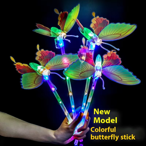 <b>Led</b> Butterfly Stick Wholesale New Colorful Luminous Butterfly Magic <b>Star</b> Fairy Wand <b>Light</b> Stick Toy Handheld Flashing Kids Gifts - Product Image 3