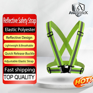 Gilet de sécurité personnalisé vert fluorescent réfléchissant ANSI Classe 2, imperméable, avec LED clignotante, sangle élastique réglable, logo personnalisé pour - Product Image 1
