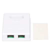 Caja de empalme RJ45, CAT5e CAT6 conector de red, caja de Cable de extensión de escritorio hembra de 2 puertos