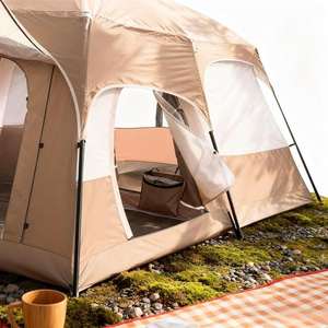 Tente de camping extérieure automatique résistante aux <span class=keywords><strong>UV</strong></span>, imperméable, en Oxford, pour 4 à 6 personnes, en fibre de verre, ouverture rapide, glamping de luxe, quatre saisons - Product Image 6